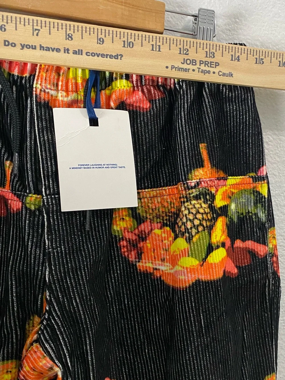 New FLAN Labs Men’s Streetwear Corduroy Relaxed Straight Leg Joggers Pants Small